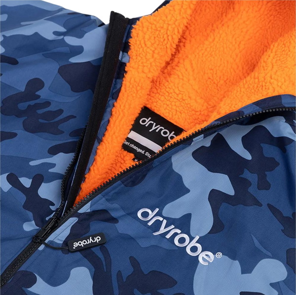 2025 Dryrobe Advance Long Sleeve Changing Robe V3 DALSV3 - Blue Camo / Orange
